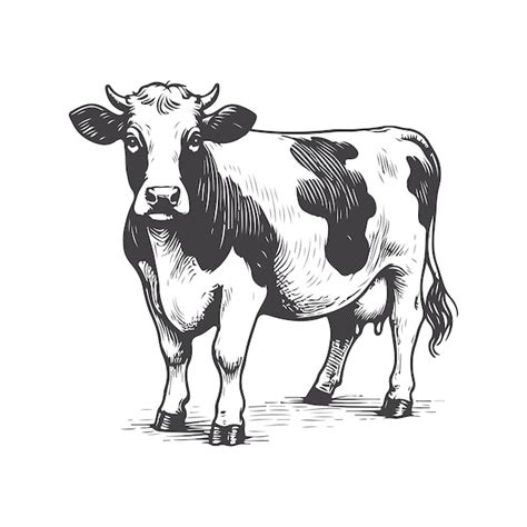 Vintage Cow Sketch Illustration | Premium AI-generated vector