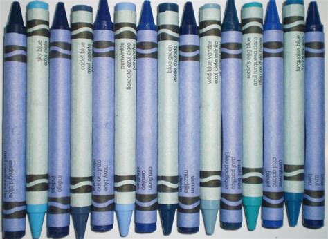 Crayola's Best Blue Colored Crayons - Midnight Blue, Sky Blue, Indigo, Cadet Blue, Periwinkle ...