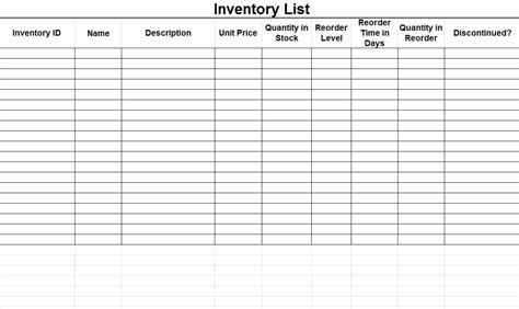 Inventory Template | Inventory Templates Excel