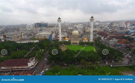 Aerial View of the Masjid Raya Bandung or Grand Mosque of Bandung in ...