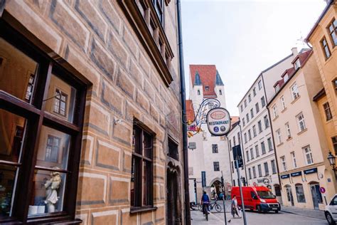 Munich, Germany - 27 May 2019: the Main Street of Munich with Its Shops and Restaurants ...