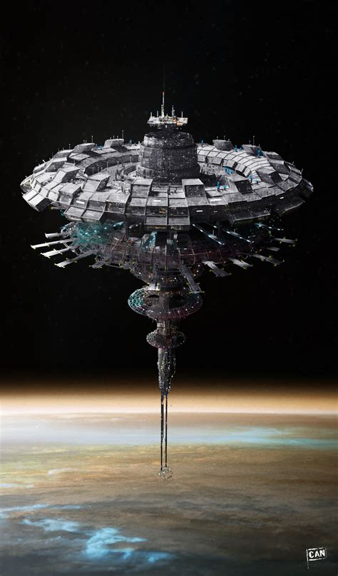 ArtStation - Switch Station, Can Basdogan | Space station art, Spaceship art, Spaceship design