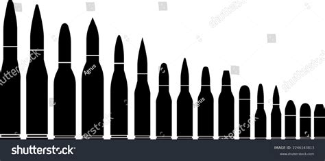 Vector Illustration Set Bullet Silhouette Stock Vector (Royalty Free ...