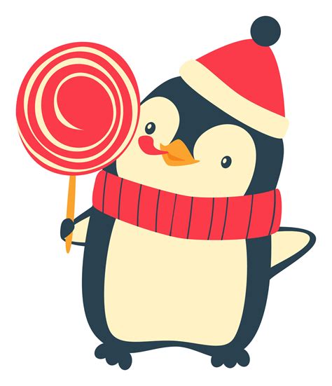 Christmas Penguin cartoons clip art. Cute penguin vector illustration 8358947 Vector Art at Vecteezy