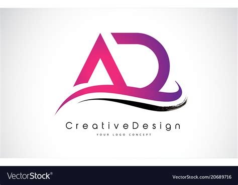 Ad letter logo design creative icon modern Vector Image