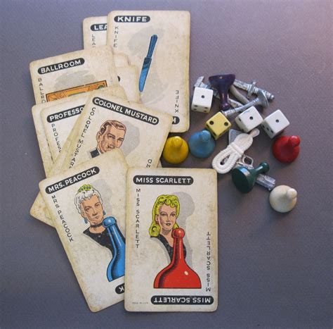 antique CLUE game pieces markers metal weapons by theartfloozy