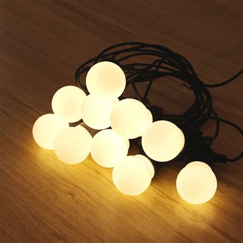 Evening Party Wedding Christmas Festoon Ball String Light G50 Globe String Lights Milky/Clear ...