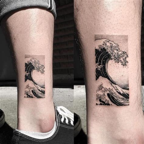 Minimalist The Great Wave Tattoo - Wiki Tattoo