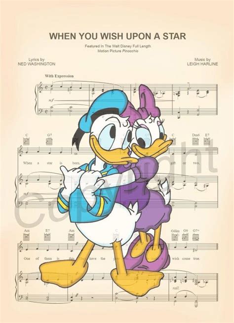 Donald Duck and Daisy Duck Sheet Music Art Print - Etsy | Donald disney, Disney, Disney fun