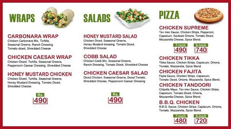 Quiznos Sub Menu - Food Pakistan