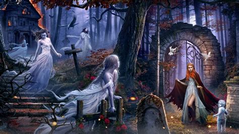 Dark ghost fantasy art artwork horror spooky creepy halloween gothic wallpaper | 2560x1440 ...