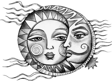 Sun And Moon Drawings