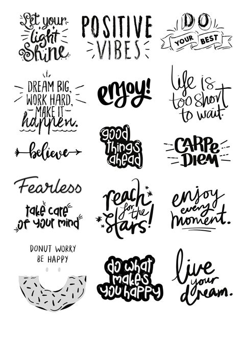 Motivational Quotes Digital Stickers pre-cropped, Motivational Quotes Digital Stickers for ...