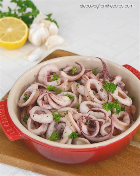 Pan Fried Calamari with Garlic and Lemon - Step Away From The Carbs