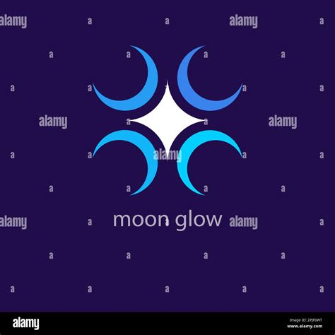 Unique star glow pattern logo. Trend color transitions. Half moon and star logo template. vector ...