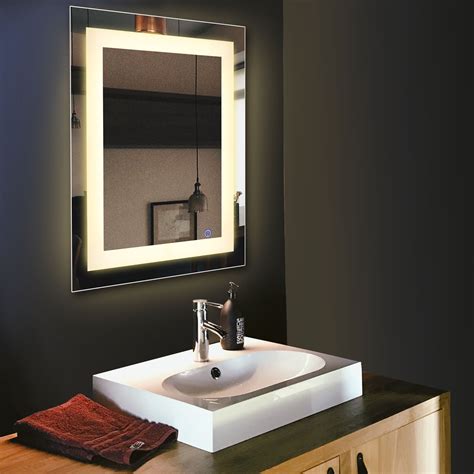 30 In. x 24 In. LED Wall Mounted Bathroom Lighted Mirror Vanity Dimmable - Walmart.com - Walmart.com