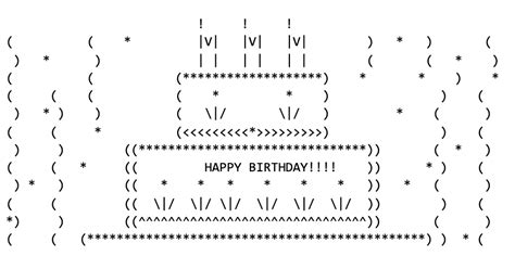 Descobrir 63+ imagem happy birthday ascii art - br.thptnganamst.edu.vn