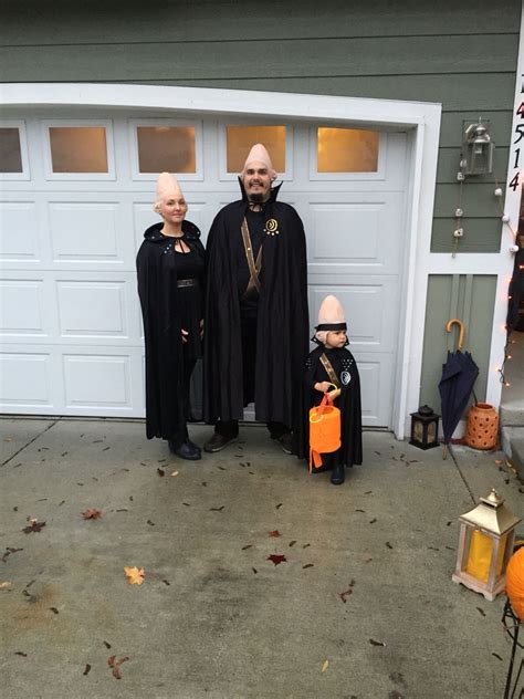 conehead family costume #halloween Conehead caps - Amazon Black capes - local thrift stor ...