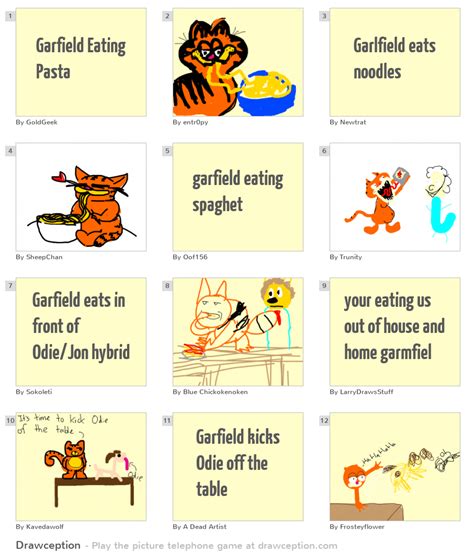 Garfield Eating Pasta - Drawception