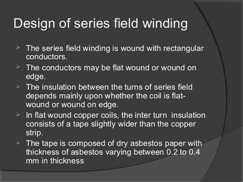 Design of series field winding in d.c. machine