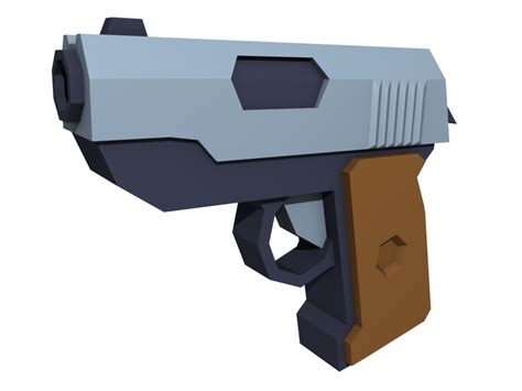 54 Cool Low Poly Gun 3d Model - Free Mockup