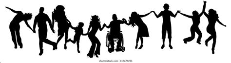 People Holding Hands Clipart Silhouette