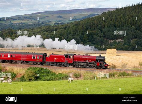 Steam locomotive LMS Jubilee Class 45699 Galatea near Low Baron Wood Farm, Armathwaite ,Eden ...