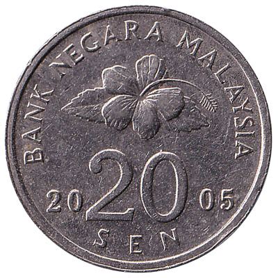 20 sen coin Malaysia (Second series) - Exchange yours for cash today