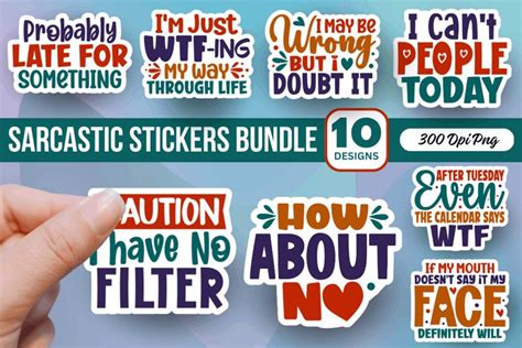 Retro Sarcastic Stickers Bundle, Retro Sarcastic Stickers