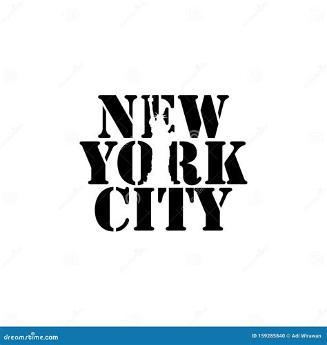 New York City Negative Space Typography Logo Design Image Stock Vector - Illustration of ...