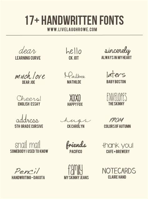 17+ Free Handwritten Fonts - Live Laugh Rowe