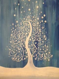 Abstract Winter Tree | Adult Art Classes | Kids Art Classes in Greenville, SC