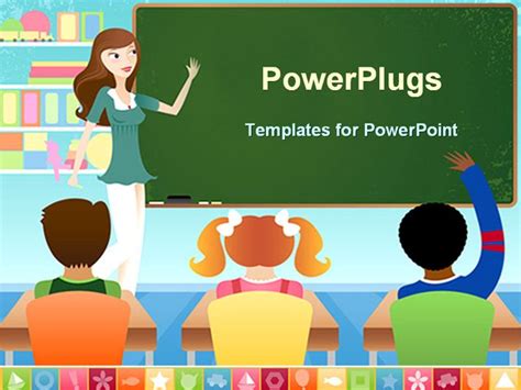 PowerPoint Template Displaying Teacher and Three Pupils in Classroom wi… | Cute powerpoint ...