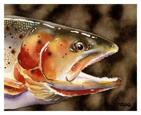 Cutthroat Trout Art Print Watercolor Painting Fly Fishing | Etsy