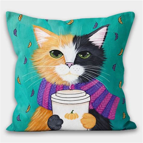 Cute Cat Pillow Covers Cat Pattern Cushion Case Housewarming - Etsy