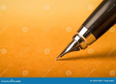 Fountain pen on paper stock image. Image of office, backgrounds - 109912589