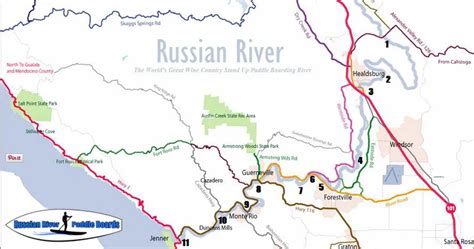 River Map - Russian River Paddle Boards