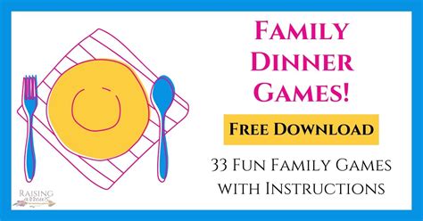 Family Games to Play at the Dinner Table