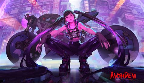 frontal view, futuristic, cyberpunk, anime, original characters, anime ...