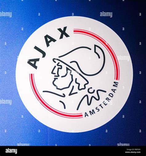 AMSTERDAM, NETHERLANDS - JUNE 2, 2015: Ajax logo Amsterdam Arena stadium, the largest stadium in ...