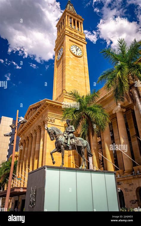 Brisbane, Australia - Clock tower of the Brisbane City Hall building Stock Photo - Alamy