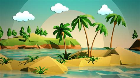 Island Beach Vector Art Wallpaper, HD Artist 4K Wallpapers, Images and ...