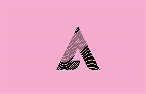 black letter A logo design icon with pink background. Creative template for company with lines ...