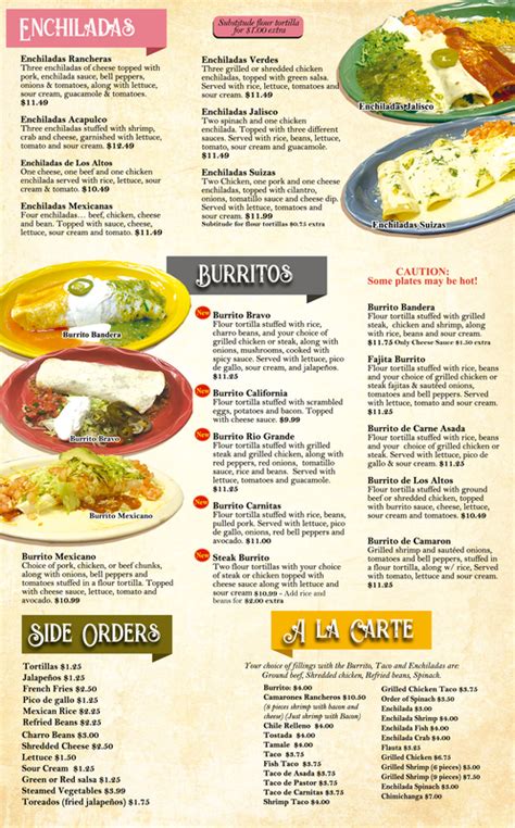 Current menu - Los Bravos Mexican Restaurant - oggsync.com