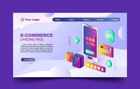 E-Commerce Landing Page Design 19487290 Vector Art at Vecteezy