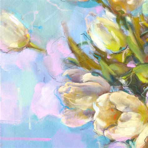 White Tulips | Painting by Anna Razumovskaya