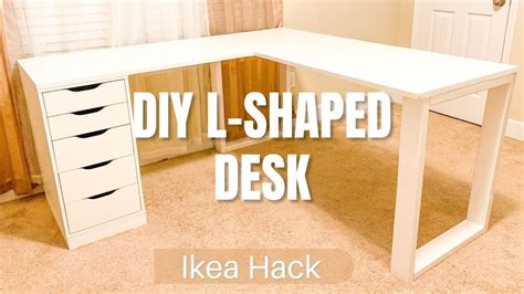 DIY L-shaped Desk | Using Ikea Alex Drawer | Easy Assembly - YouTube