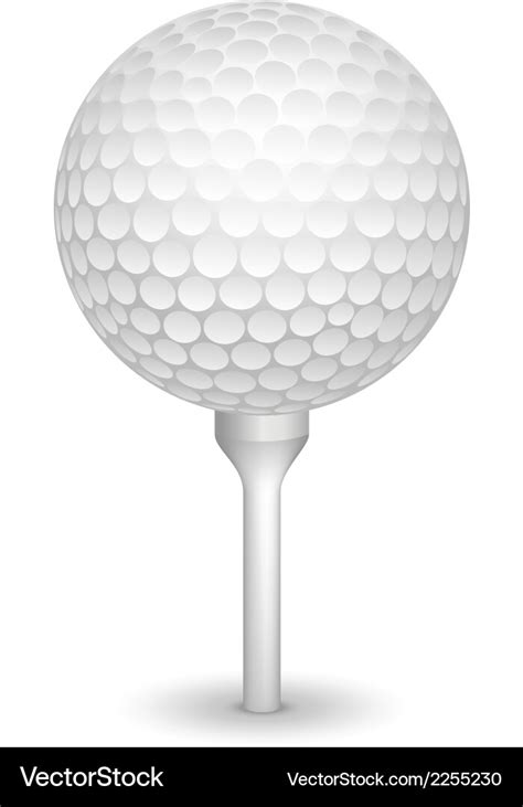 Golf realistic ball on a tee Royalty Free Vector Image