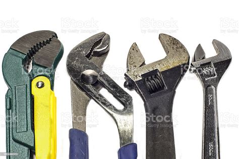 Set Of Different Types Used Wrenches Xxxlarge Stock Photo - Download Image Now - Adjustable ...