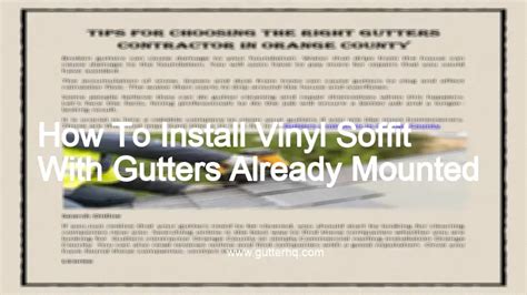 How To Install Vinyl Soffit With Gutters Already Mounted - Gutter HQ